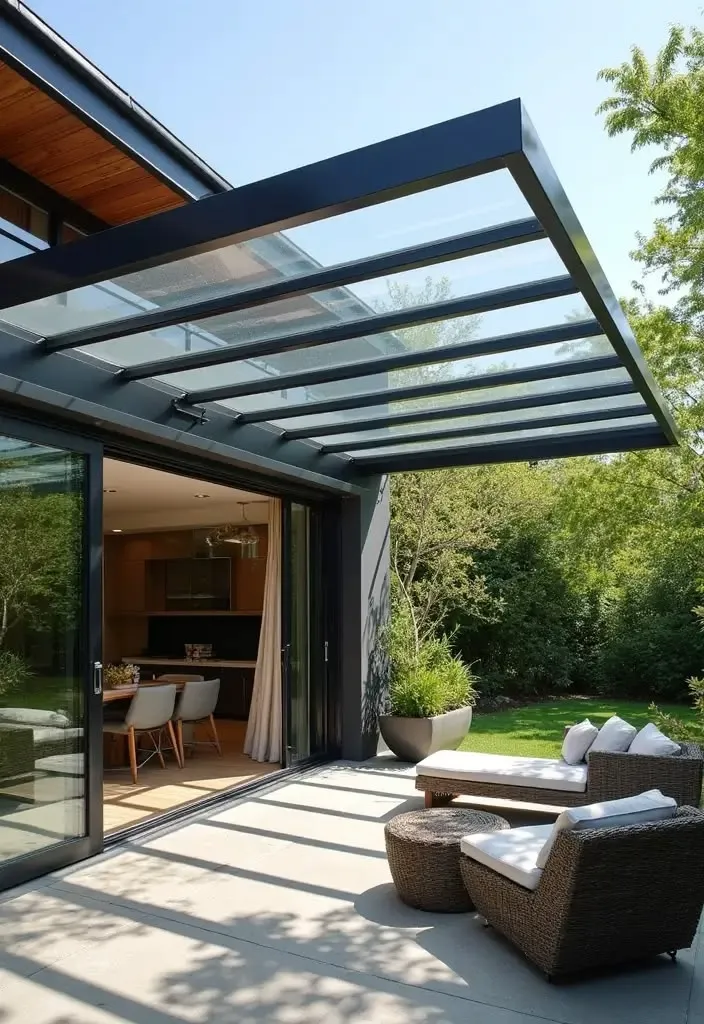 Askılı Çelik Destekli Pergola