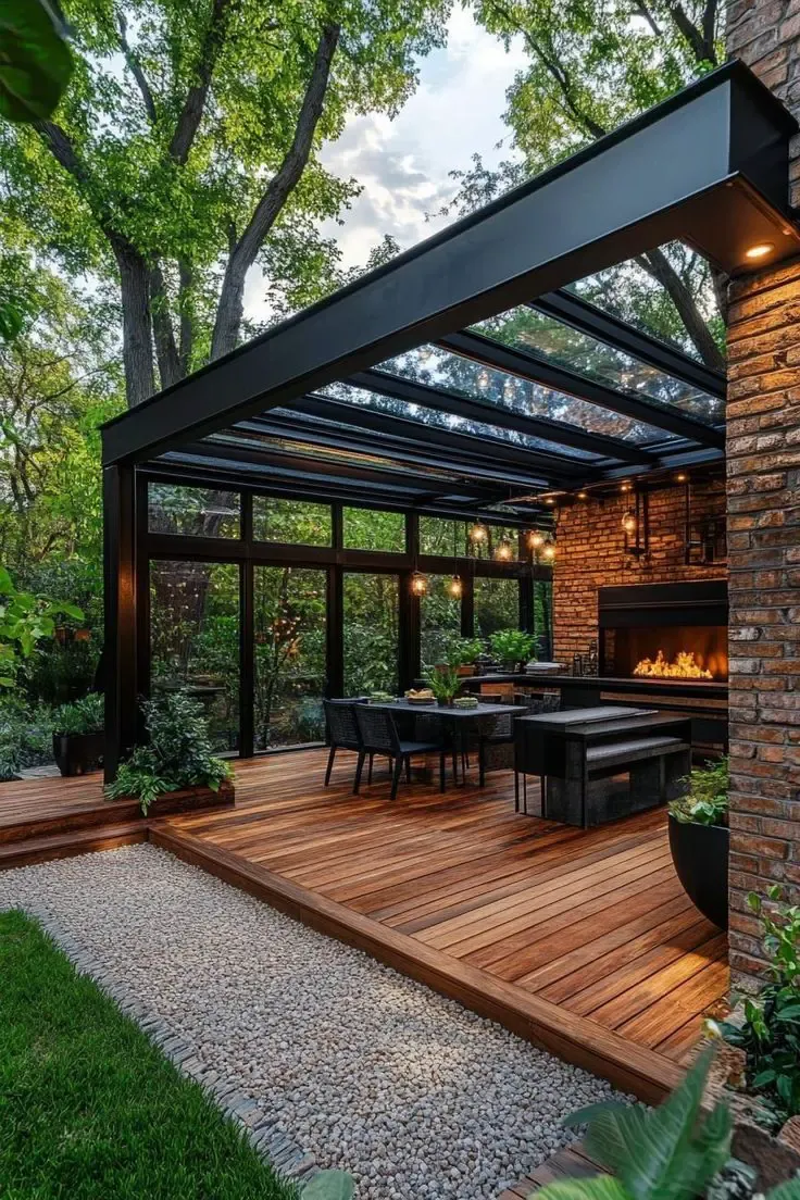 Entegre LED Aydınlatmalı Pergola